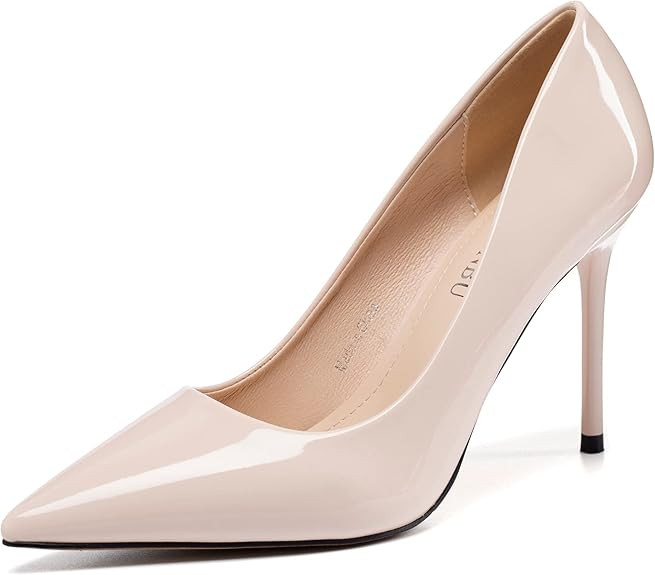 NBUUNBU Women's Pumps Nude White Black Heels Sexy High Heels Wedding Shoes Comfortable Kitten Clo... | Amazon (US)