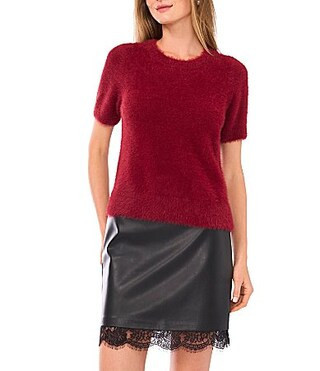 Vince Camuto Mohair Crew Neck Short Sleeve Sweater - S | Dillard's