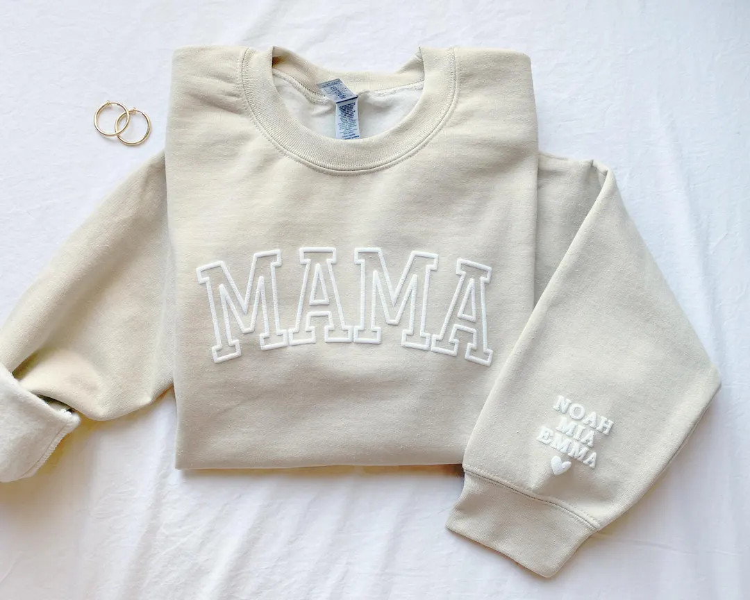 Personalized Mama Sweatshirt With Kid Names on Sleeve, Mothers Day Gift, Birthday Gift for Mom, N... | Etsy (US)