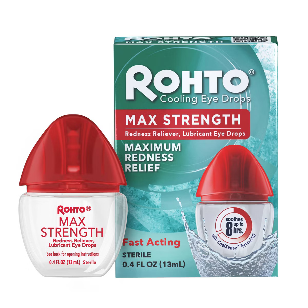 Rohto Max Strength Redness Reliever, Lubricant Eye Drops, Redness & Dry Eye Symptom Relief - 0.4 ... | Target