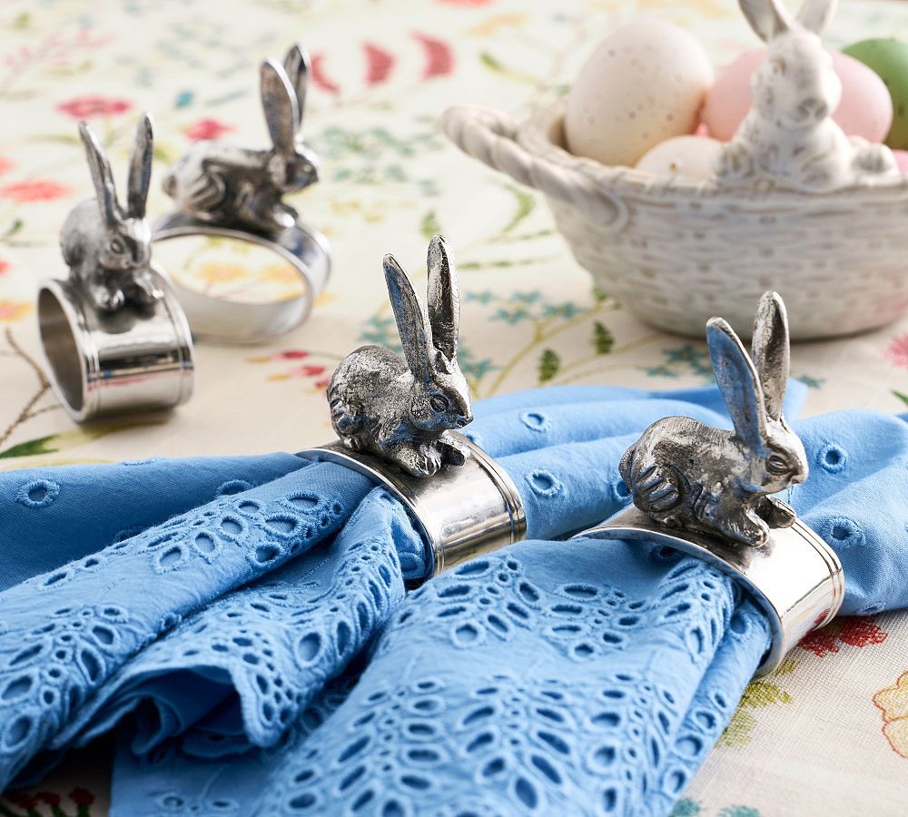 Handcrafted Figural Bunny Napkin Rings - Set of 4 | Pottery Barn (US)