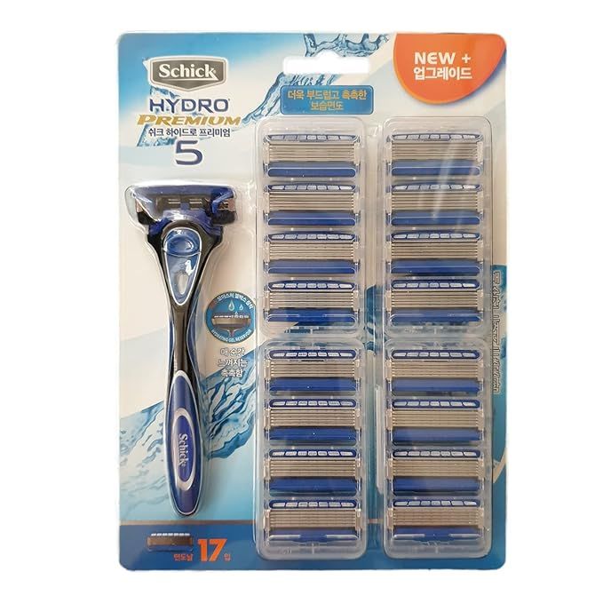 Schick Newly Improved Hydro Premium 5 Men's 5 Blade Razor Set with 1 Handle and 17 Blades Equippe... | Amazon (US)