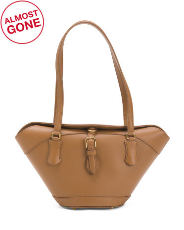 Made In Italy Leather Capri Coffa Tote | TJ Maxx