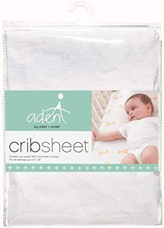 Aden by aden + anais 100% Cotton Muslin Crib Sheet - Solid White | Amazon (US)