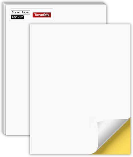Sticker Paper for Printer, Printable Matte White Sticker - 30 Sheets | Laser/Inkjet Printing, 8.5... | Amazon (US)