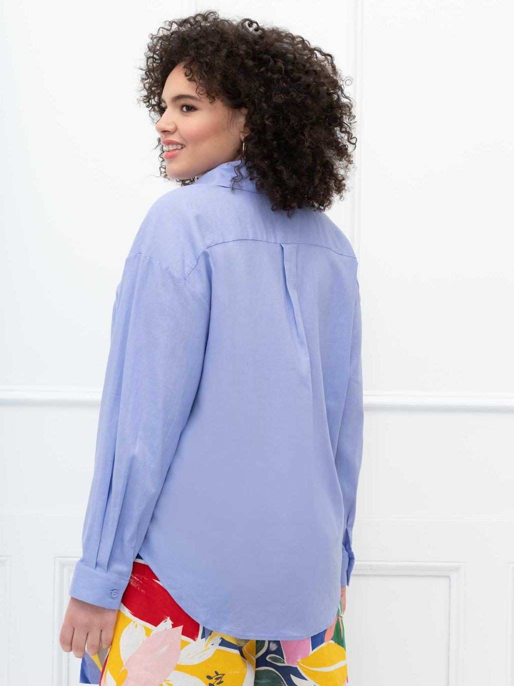 ELOQUII Elements Tie Front Button Down Shirt | Eloquii