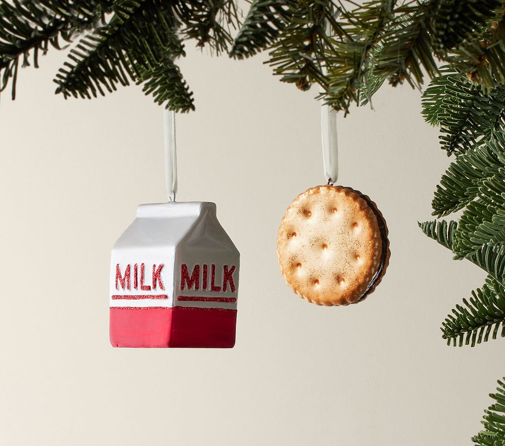 Mercury Milk and Cookies Ornaments, Set of 2 | Pottery Barn Kids