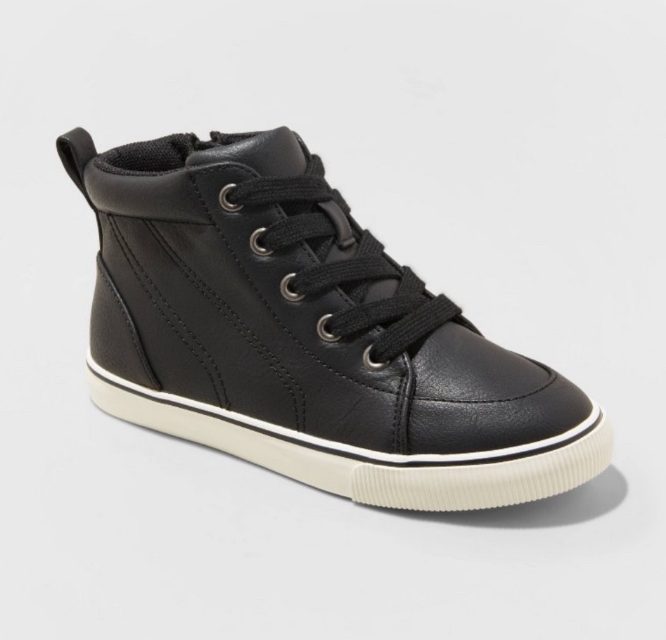 Boys black dress high top sneakers under $25 from Target  

#LTKunder50 #LTKkids #LTKshoecrush