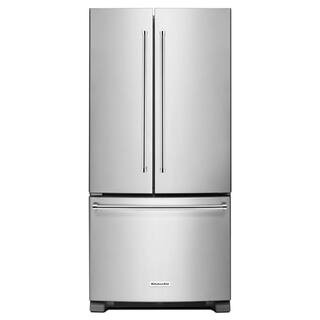 KitchenAid 22.1 cu. ft. French Door Refrigerator in Stainless Steel with Interior Dispenser KRFF3... | The Home Depot