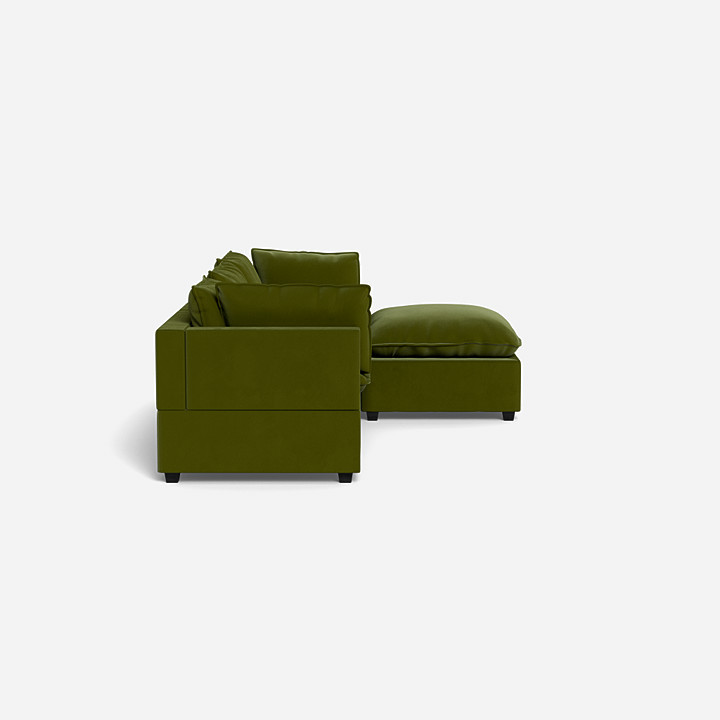 Kova Sofa + OttomanOlive Velvet / No Storage | Albany Park