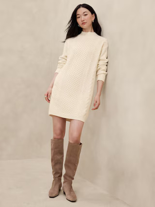 Cable Mini Sweater Dress | Banana Republic Factory