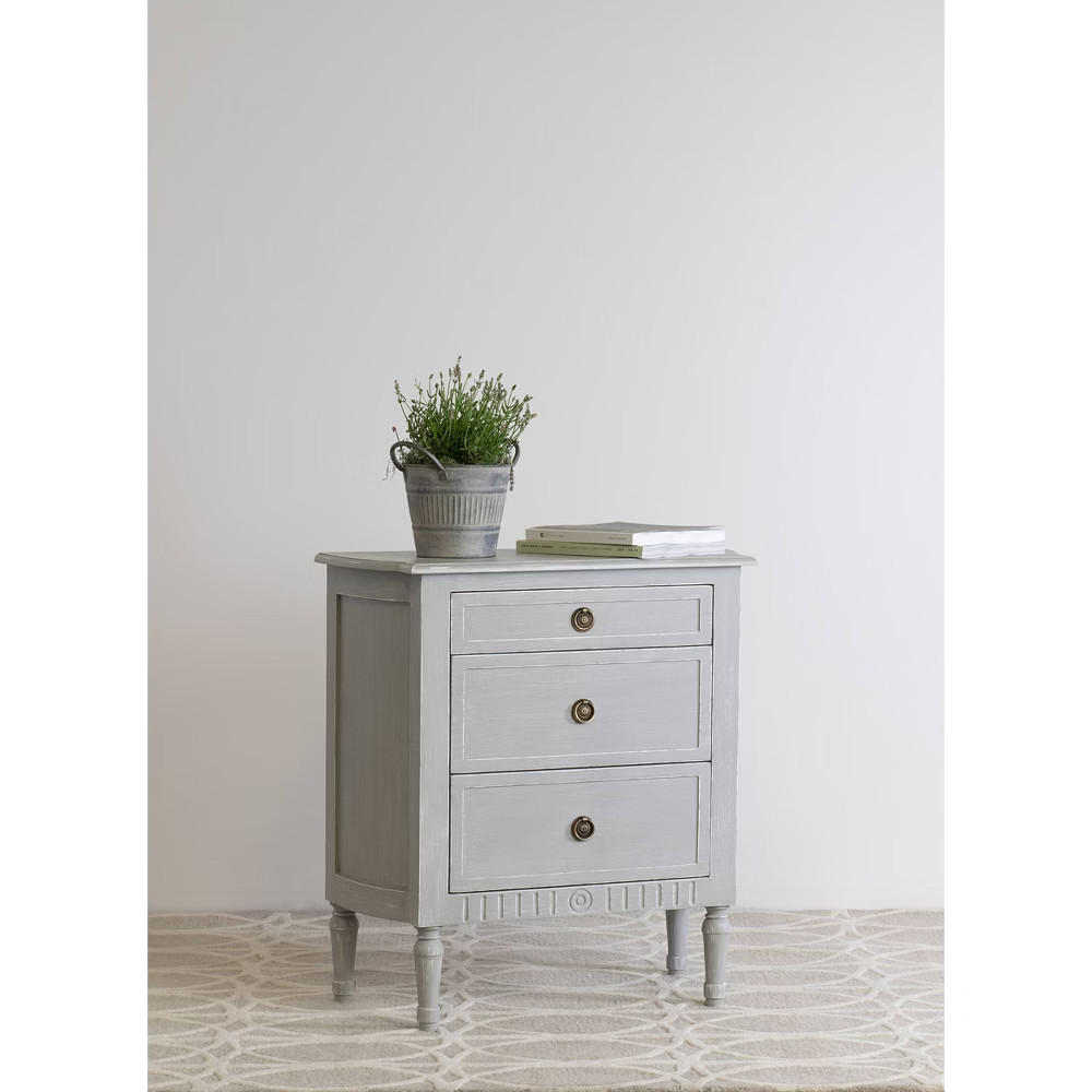 Cassidy 3 Drawer Chest Nightstand Gray - East At Main | Target