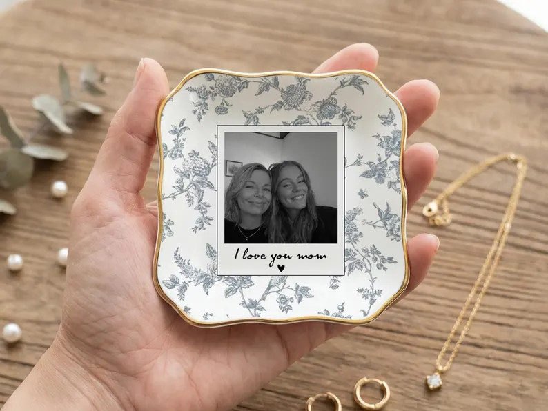 Personalized Photo Jewelry Dish for Mom, Mother\u2019s Day Gift for Mom, Custom Trinket Tray - Et... | Etsy (Global)