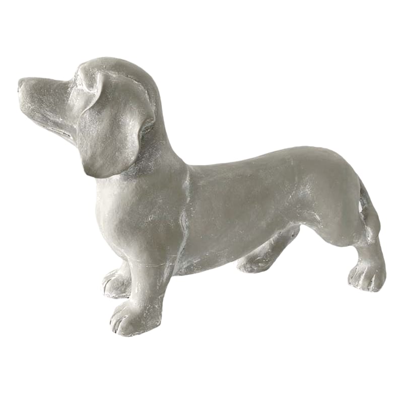 Outdoor Grey Dog Figurine, 18" | At Home