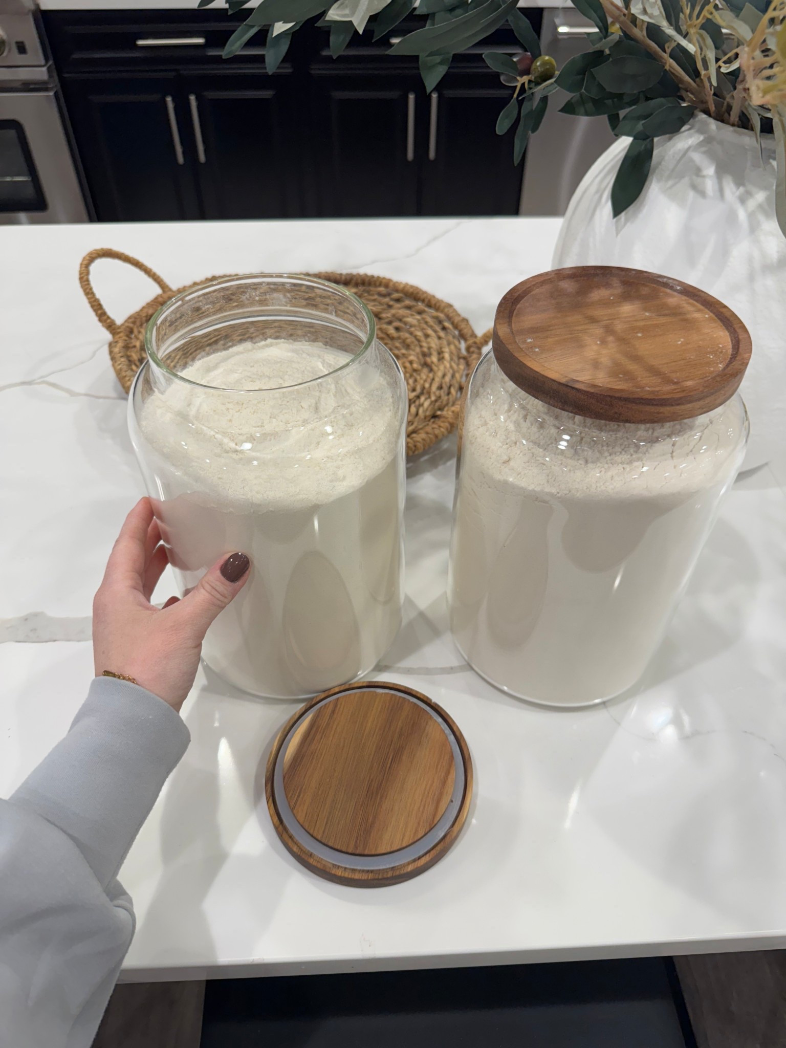 My new glass jars to store flour! I organizing our kitchen and found these  on Amazon! @amazon #amazonhome #founditonamazon #kitchen #organization 

#LTKFindsUnder100 #LTKSaleAlert #LTKHome