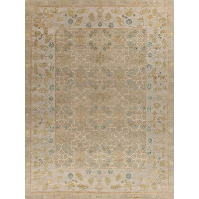 Classic Erika Hand-Knotted Khaki Area Rug | Perigold