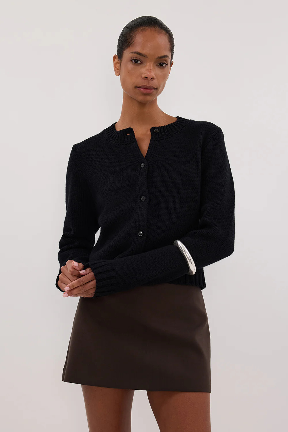 FOSTER BLACK KNIT CARDIGAN | DISSH