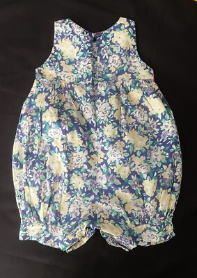 Vtg 90s Laura Ashley Bubble Romper Baby Girls Sz 12 Month 80 cm Blue Floral EUC  | eBay | eBay US