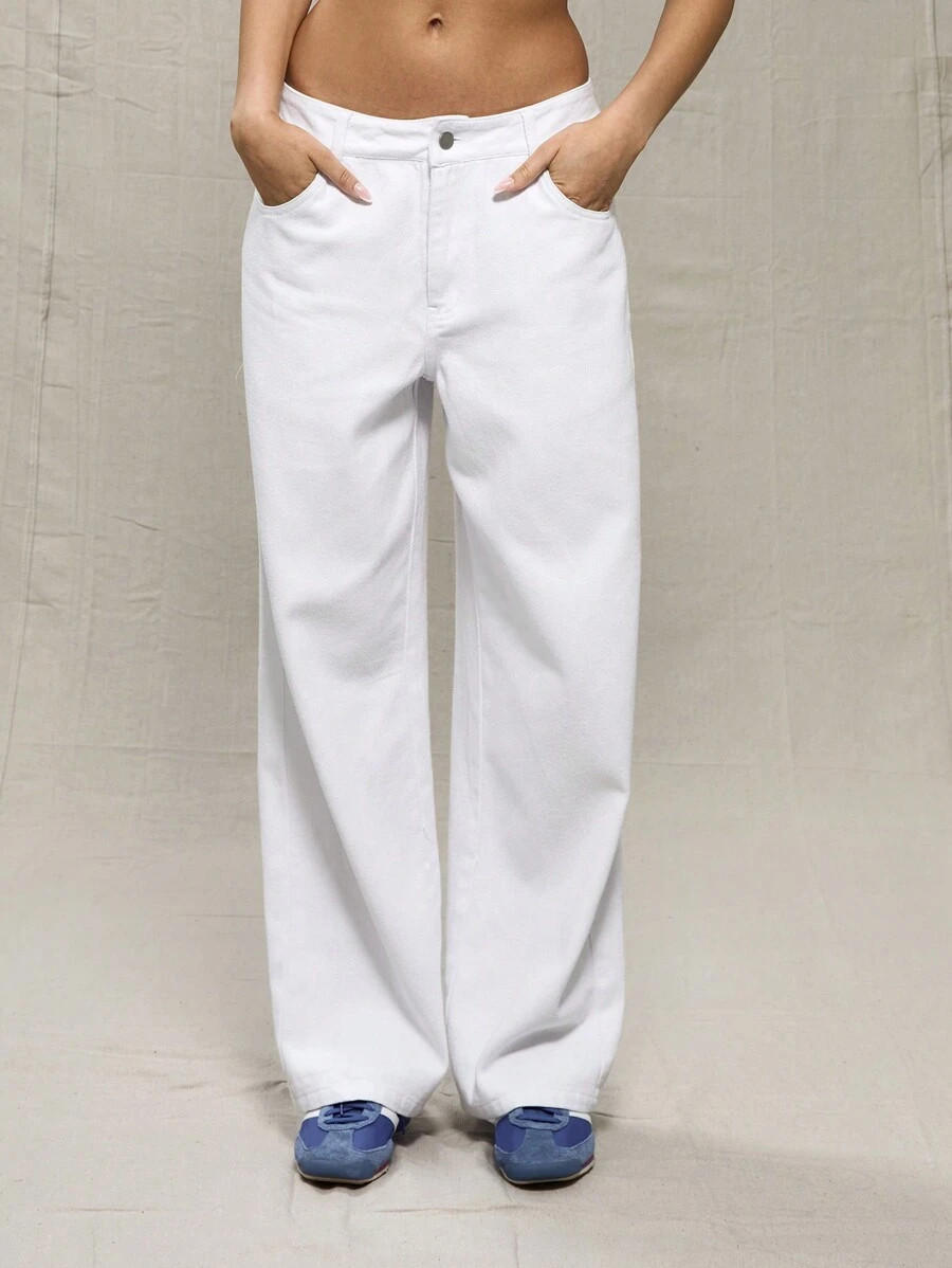 MUSERA Slant Pocket Low Rise Straight Leg Jeans, Spring Summer Cute Euro Summer Concert Holiday V... | SHEIN
