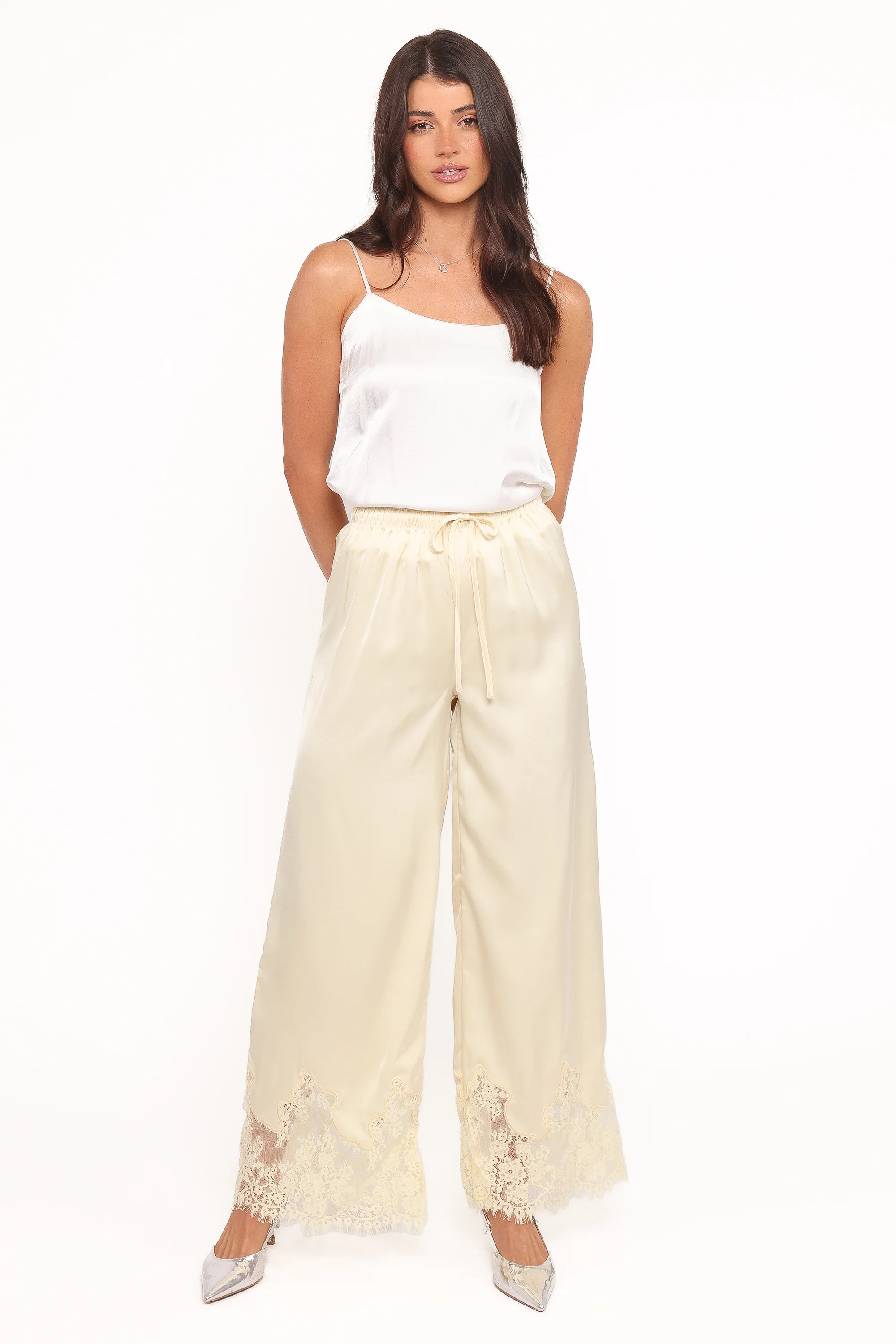 Viola Drawstring Wide Leg Pant - Yellow | Petal & Pup (US)