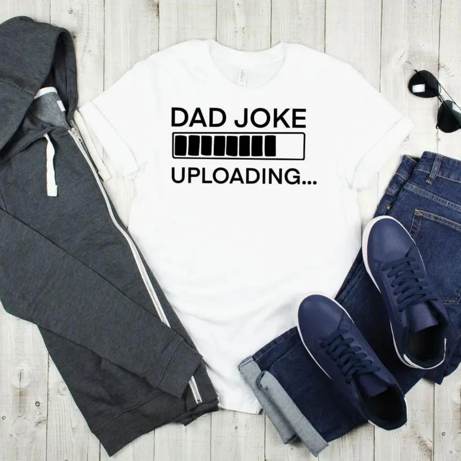 Dad Joke Uploading Graphic Tee, White | SpearmintLOVE