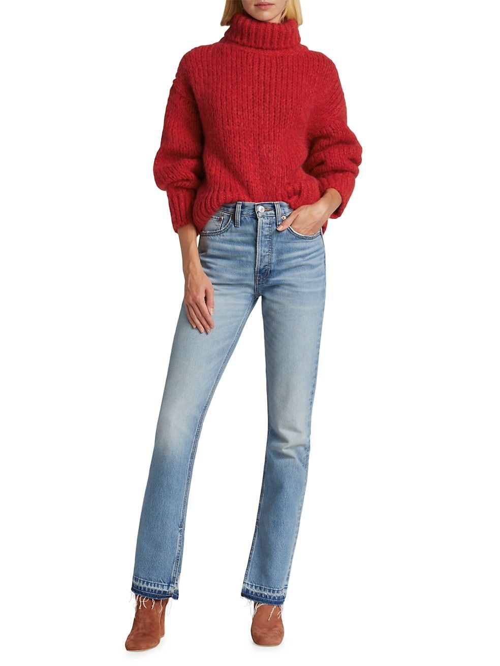 70s High-Rise Skinny Bootcut Jeans | Saks Fifth Avenue