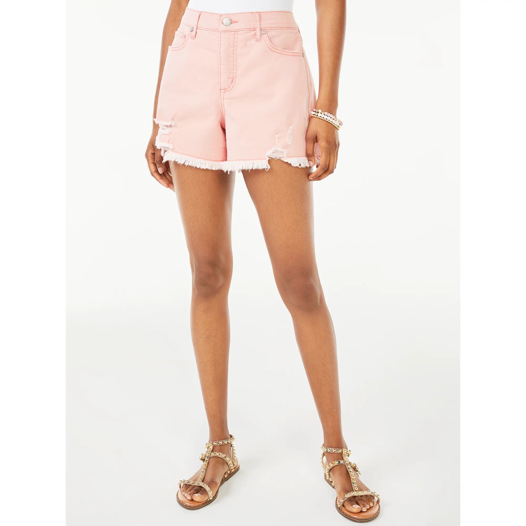 Scoop Women's Retro Boy Destroyed Hem Shorts | Walmart (US)