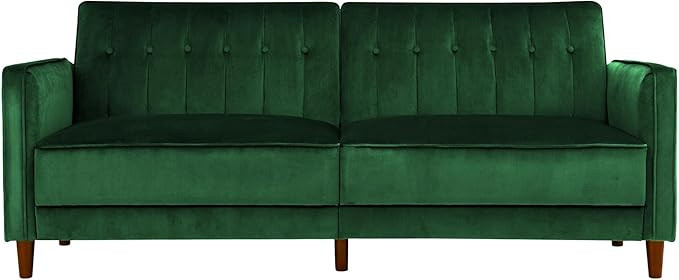 DHP Ivana Tufted Futon, Green Velvet | Amazon (US)