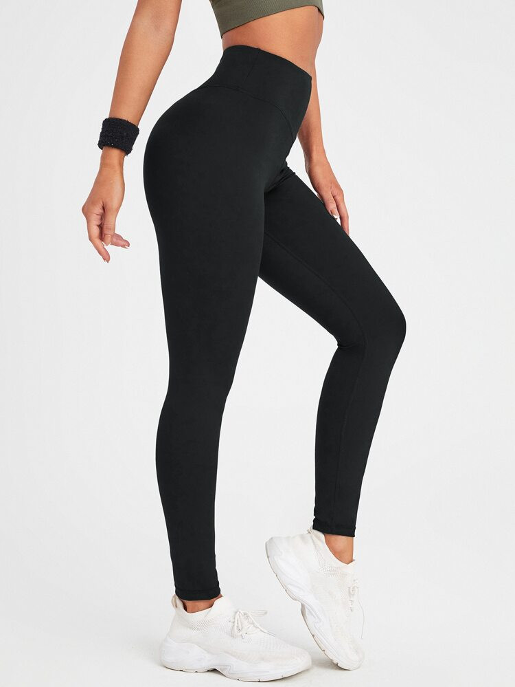 FLEX DRY Solid Absorbs Sweat Breathable Sports Leggings | SHEIN