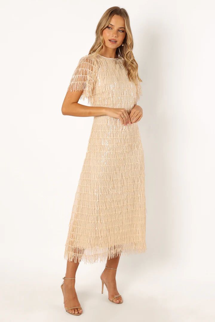 Kala Textured Maxi Dress - Beige | Petal & Pup (US)