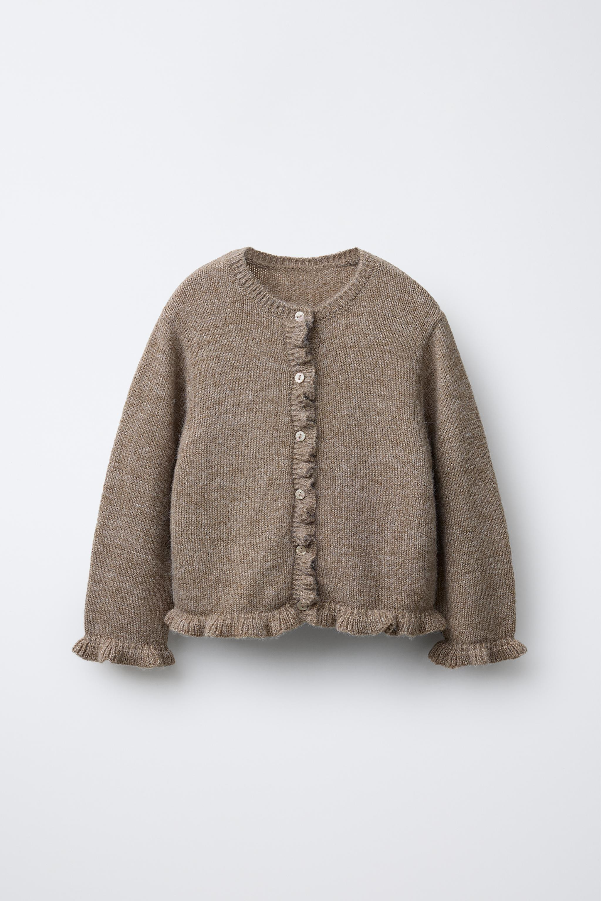 RUFFLED WOOL BLEND CARDIGAN | Zara US