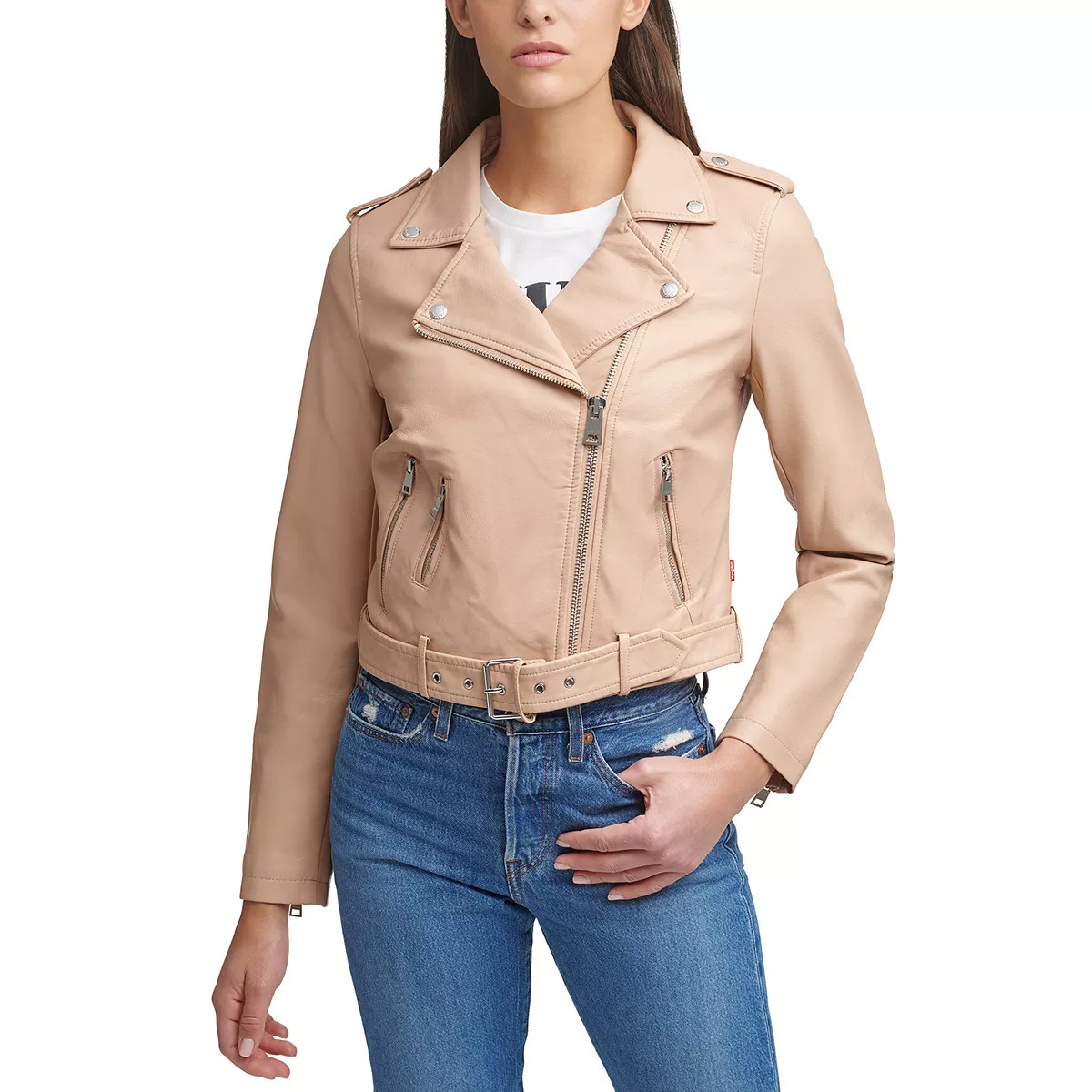 Women's Levi's® Belted Faux Leather Motorcycle Jacket | Kohl's