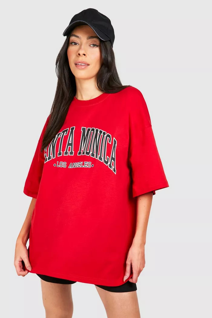 Maternity Santa Monica Oversized T-shirt | Boohoo.com (UK & IE)