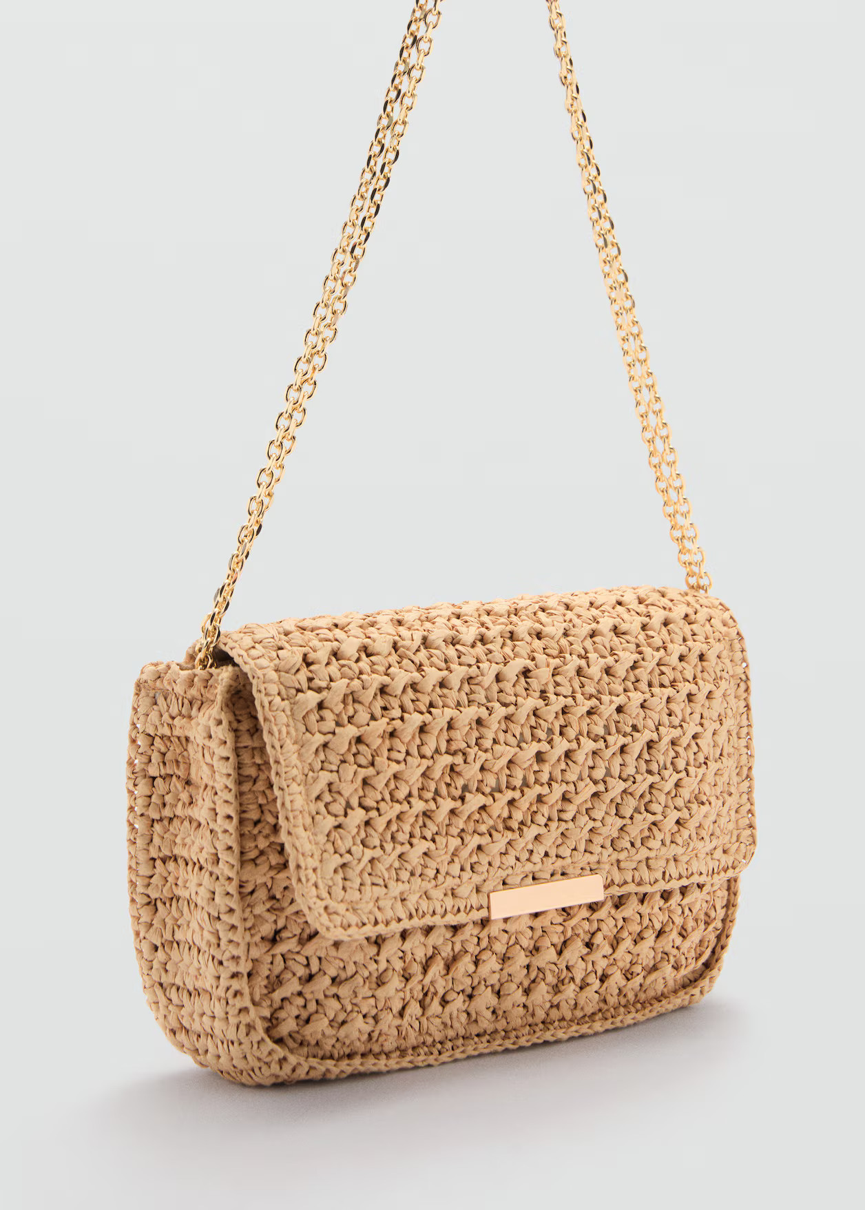 Natural fibre shoulder bag | MANGO (UK)