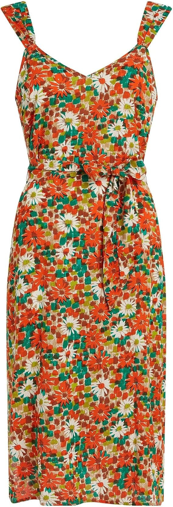 King Louie Damen Kleid »Lenny Keylime« Retro Floral Blumen V-Neck A-Linie Dress (as3, Alpha, xx... | Amazon (DE)