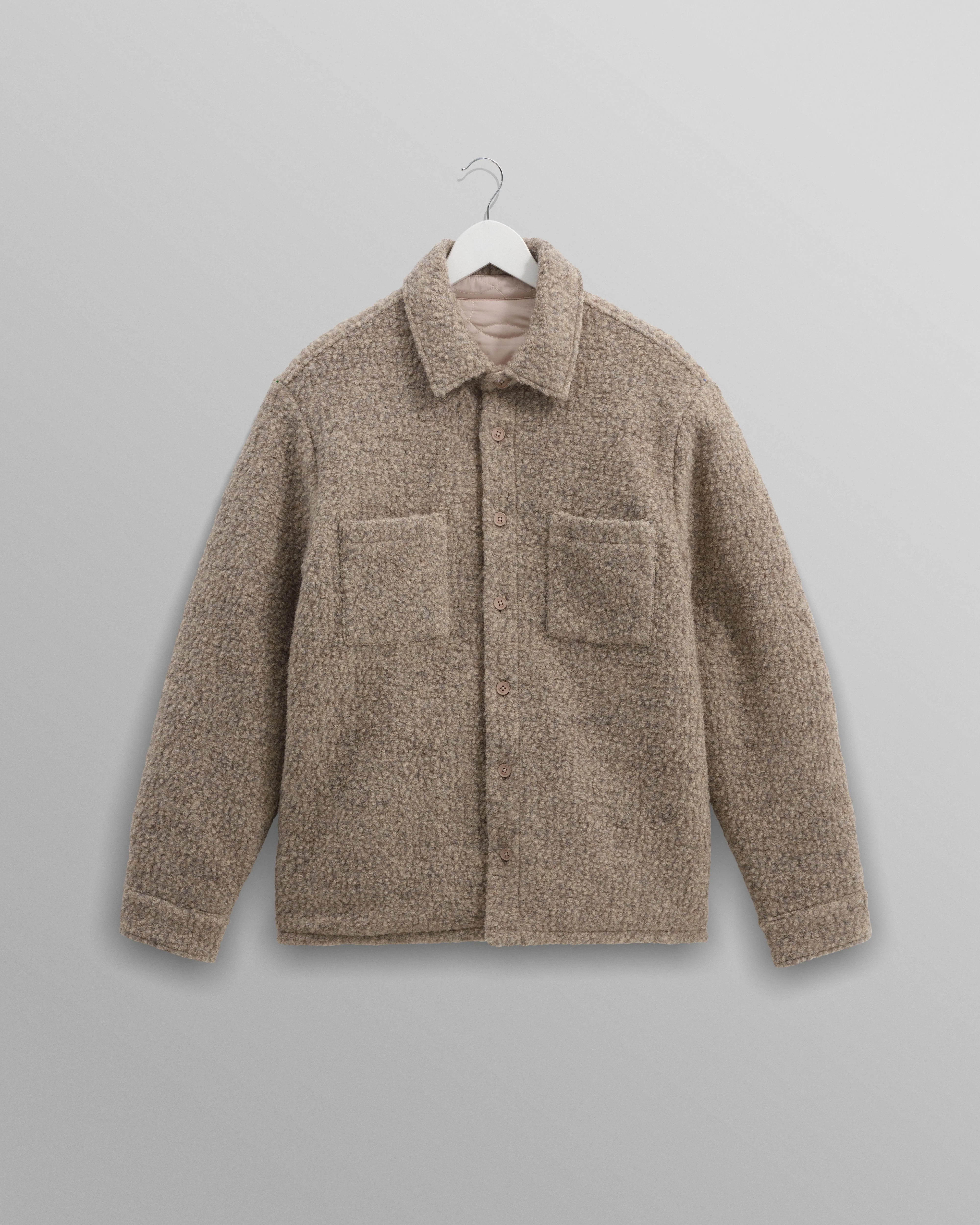 Mount - Natural Reversible Boucle Wool Overshirt | Wax London US