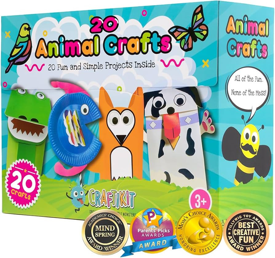 Craftikit® 20 Award-Winning Animal Toddler Arts and Crafts for Kids Ages 3-10 Years, All-Inclusi... | Amazon (US)
