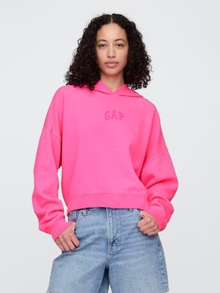Relaxed Gap Mini-Logo Cropped Hoodie | Gap Factory