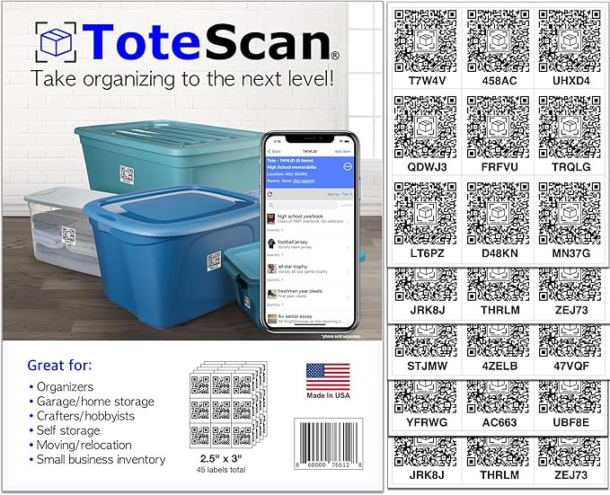 Intelligent QR Labels for Organization/Moving/Storage (45 Unique Labels, 2.5"x3") | Amazon (US)