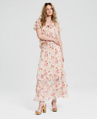 Petite Floral-Printed Pull-On Maxi Skirt, Macy's Exclusive | Macy's