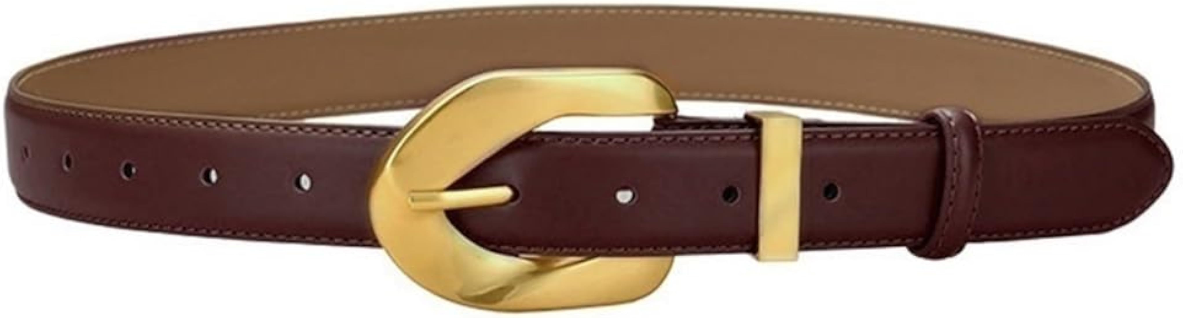 Women Belts For Jeans,1.1" Fashion Ladies Belt With Gold Buckle,Belts For Pants Jeans Dresses | Amazon (US)