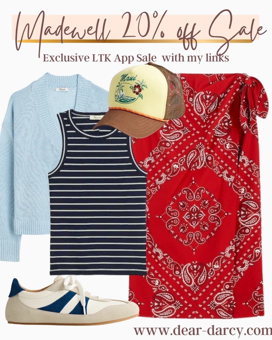 Madewell 20% off Sale
Exclusive LTK in app sale with my links

Sharing some of the items in my cart 
And perfect for an Smericsn Summer and Memorial Day

- v neck sweater
-navy and white stripe tank top 
- graphic baseball cap 
- Bandanna maxi skirt 
- low profile tennis