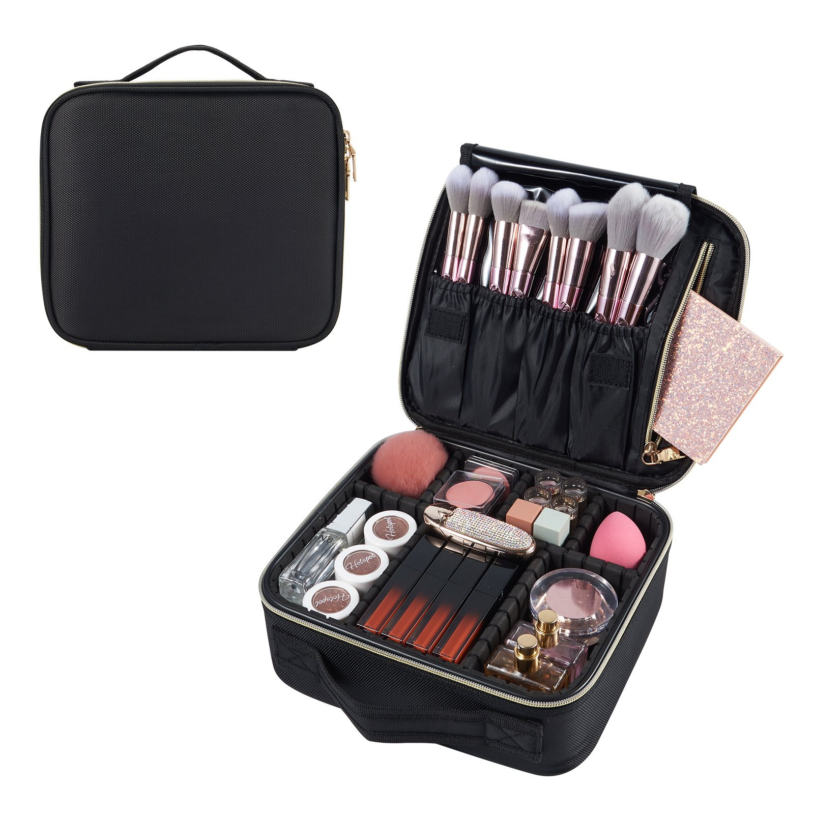 Joligrace Travel Makeup Bag Organizer Large Makeup Case with Dividers Cosmetic Train Case | Walmart (US)
