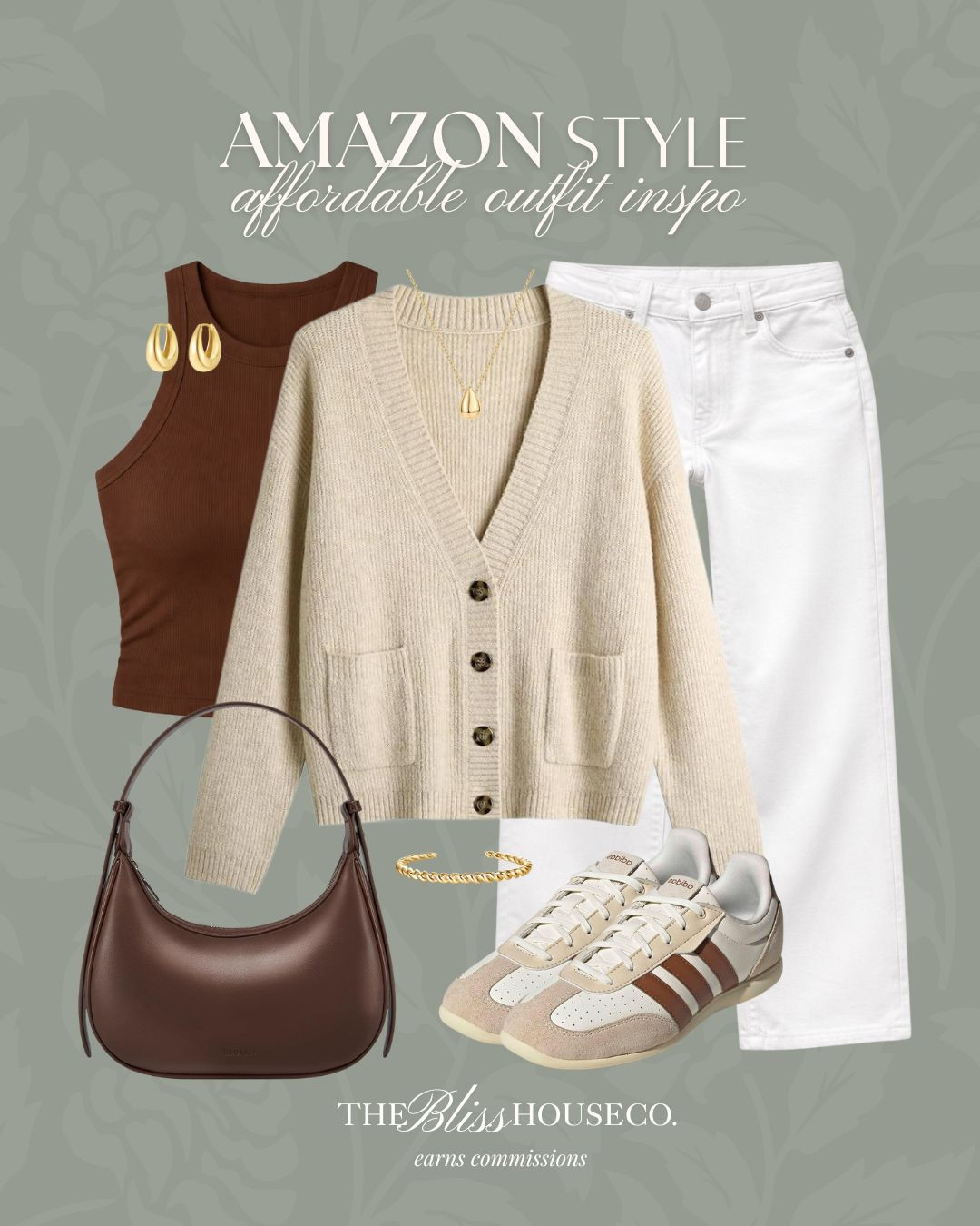 Neutral layers for everyday. 🤎 This Amazon outfit pairs a cozy button cardigan with a chocolate tank, white denim and classic sneakers for an easy, polished look you can wear on repeat.  ✨

Amazon outfit inspo, neutral outfit, beige button cardigan, brown tank top, white straight leg jeans, casual chic outfit, everyday neutral style, affordable Amazon fashion finds, brown shoulder bag, retro sneakers outfit, capsule wardrobe essentials, layered fall look, minimal classic style, comfy casual outfit ideas, outfit inspo. 

 #LTKootd