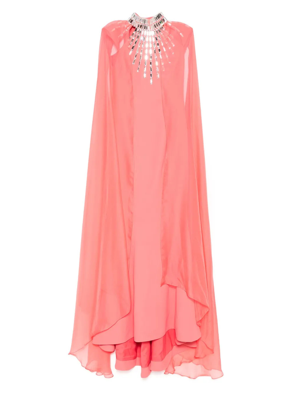 JEAN-LOUIS SABAJI embellished cape dress - Pink | Farfetch Global