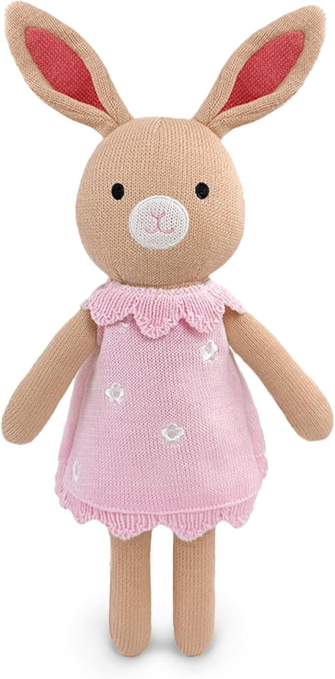 Knitted Bunny Stuffed Animal,11 Inch Stuffed Animal Plush Bunny Cute Animal Rabbit Toy for Kids,S... | Amazon (US)