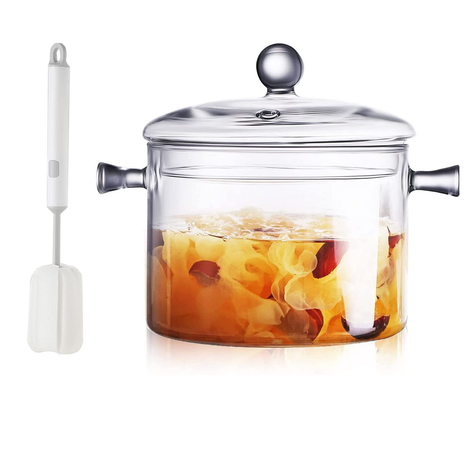 Clear Glass Simmer Pot for Stove Potpourri Cooking Saucepan with Cover Cookware Set Heat-Resistan... | Amazon (US)