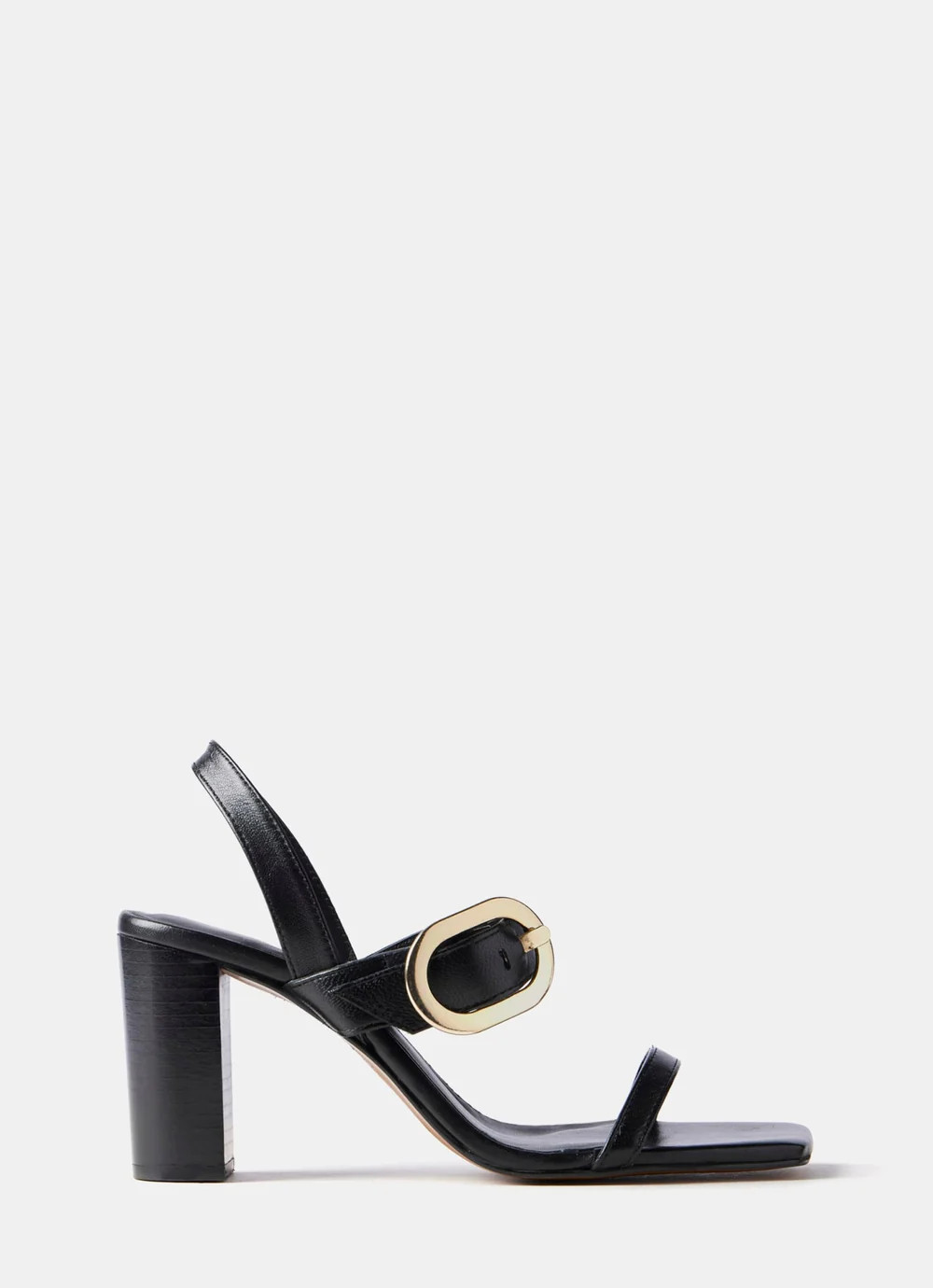 Black Leather Block Heels | Mint Velvet