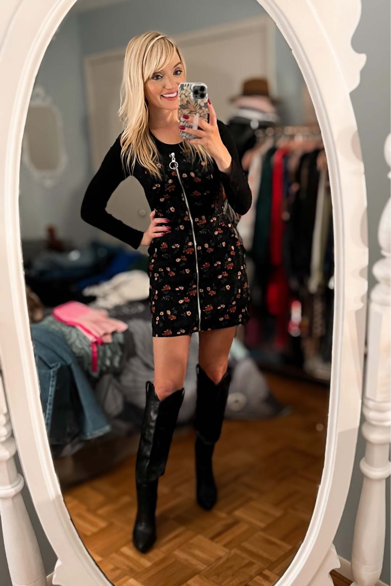 Floral print corduroy pinafore - corduroy jumper - cowboy boots - fall trends - fall fashion - fall outfit ideas - fall boots - Amazon Fashion - Amazon Finds 

#LTKSeasonal #LTKunder50 #LTKshoecrush