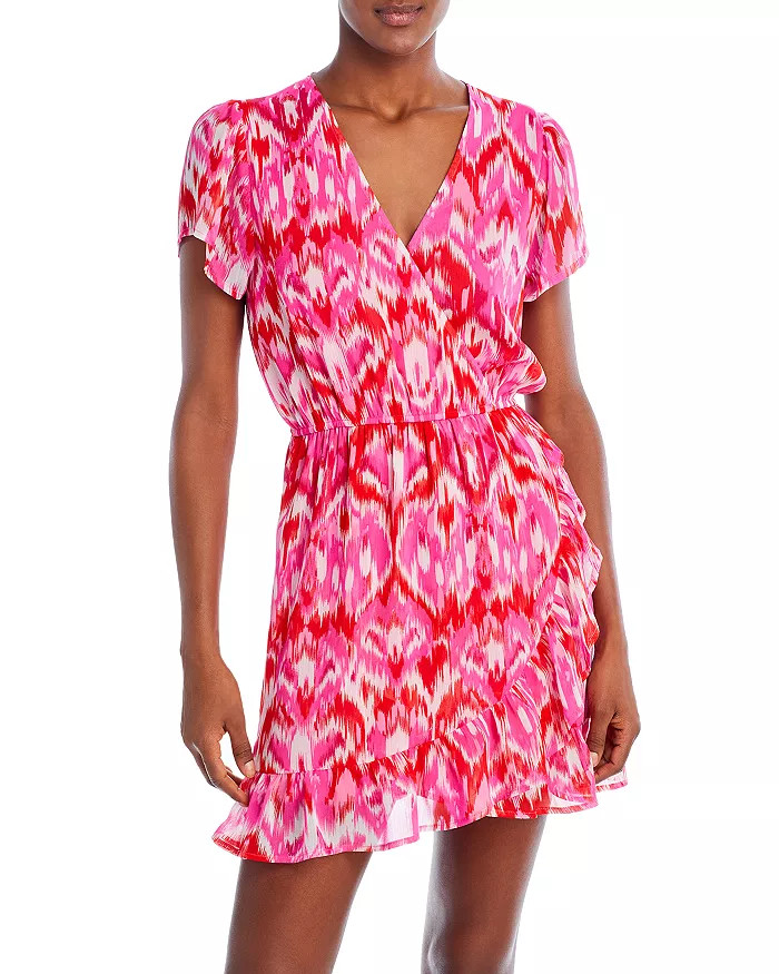 AQUA Ikat Print Faux Wrap Mini Dress - 100% Exclusive Women - Bloomingdale's | Bloomingdale's (US)